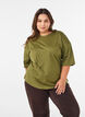 T-shirt med draperad detalj, Gr&ouml;n, Model image number 0