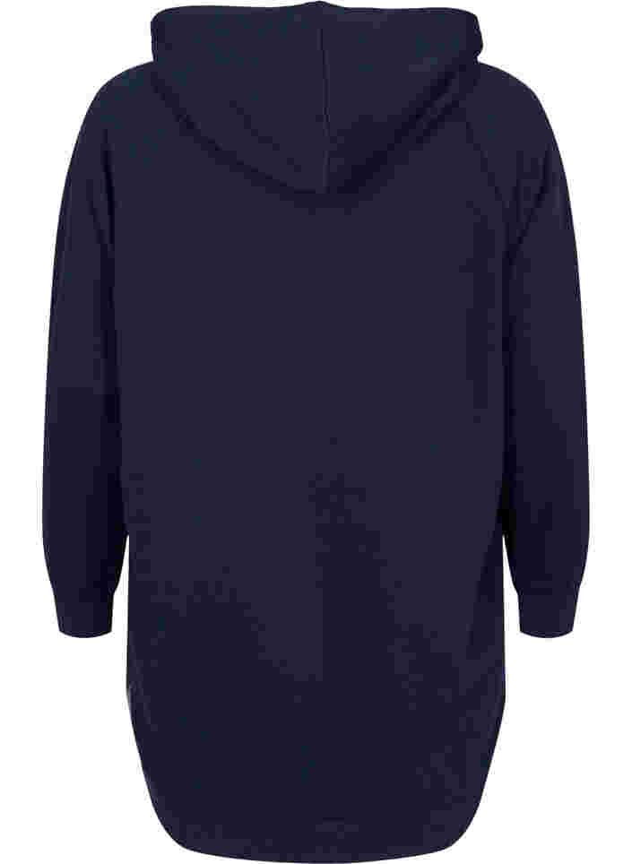 Lång sweatshirt med huva och tryck, Night Sky, Packshot image number 1