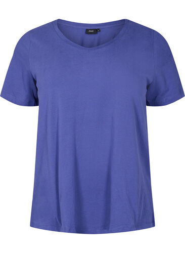Enfärgad t-shirt i bomull, Deep Cobalt, Packshot image number 0