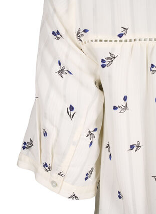 Kort viskosklänning med spetsdekor och A-linjeformad skärning, Birch w. Flower, Packshot image number 3