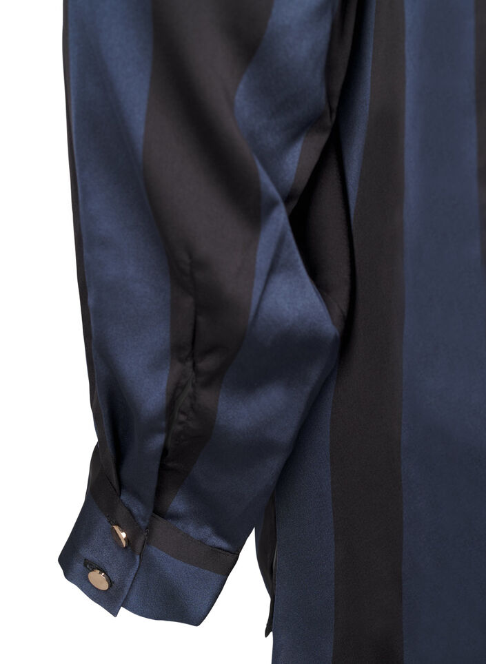 Randig satinskjorta, Spellbound w. Black, Packshot image number 4