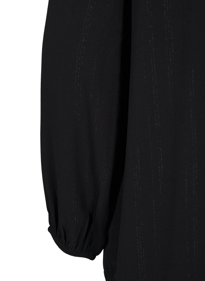 Blus med silverglitter, Svart, Packshot image number 3
