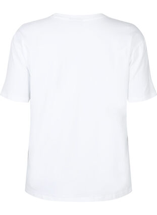 T-shirt i ekologisk bomull med similistenar, White, Packshot image number 1