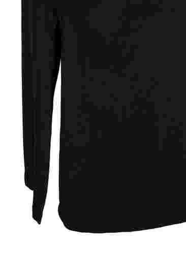 Lång kjol i bomull med slits, Black, Packshot image number 3