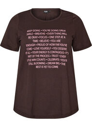 T-shirt med tryck, Brun