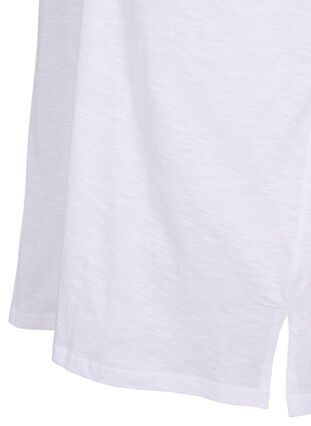 Enfärgad oversize t-shirt med v-hals, Bright White, Packshot image number 3