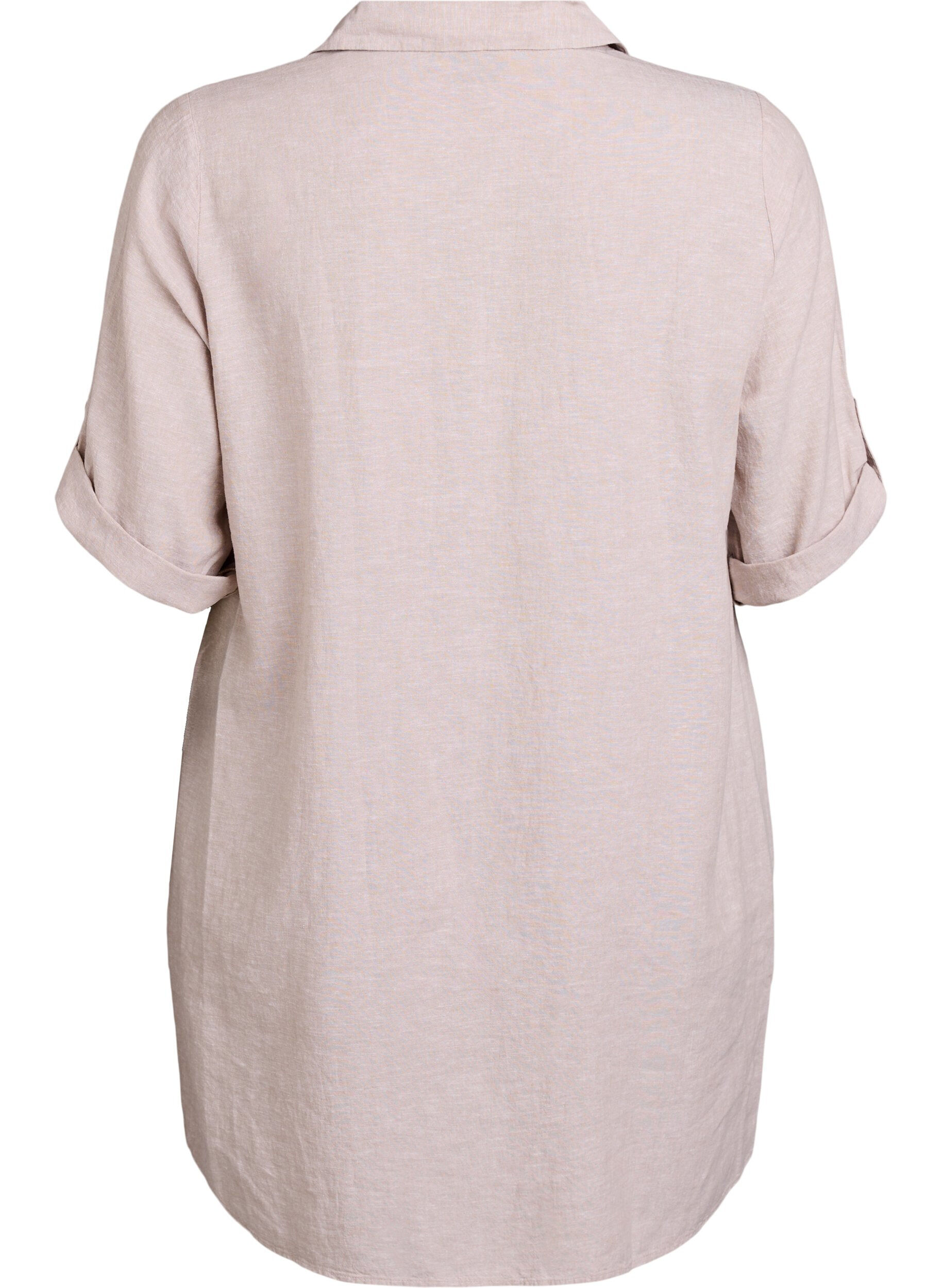 ZizziTunika i linne och viskos med A-linjeform, Beige, Packshot image number 1