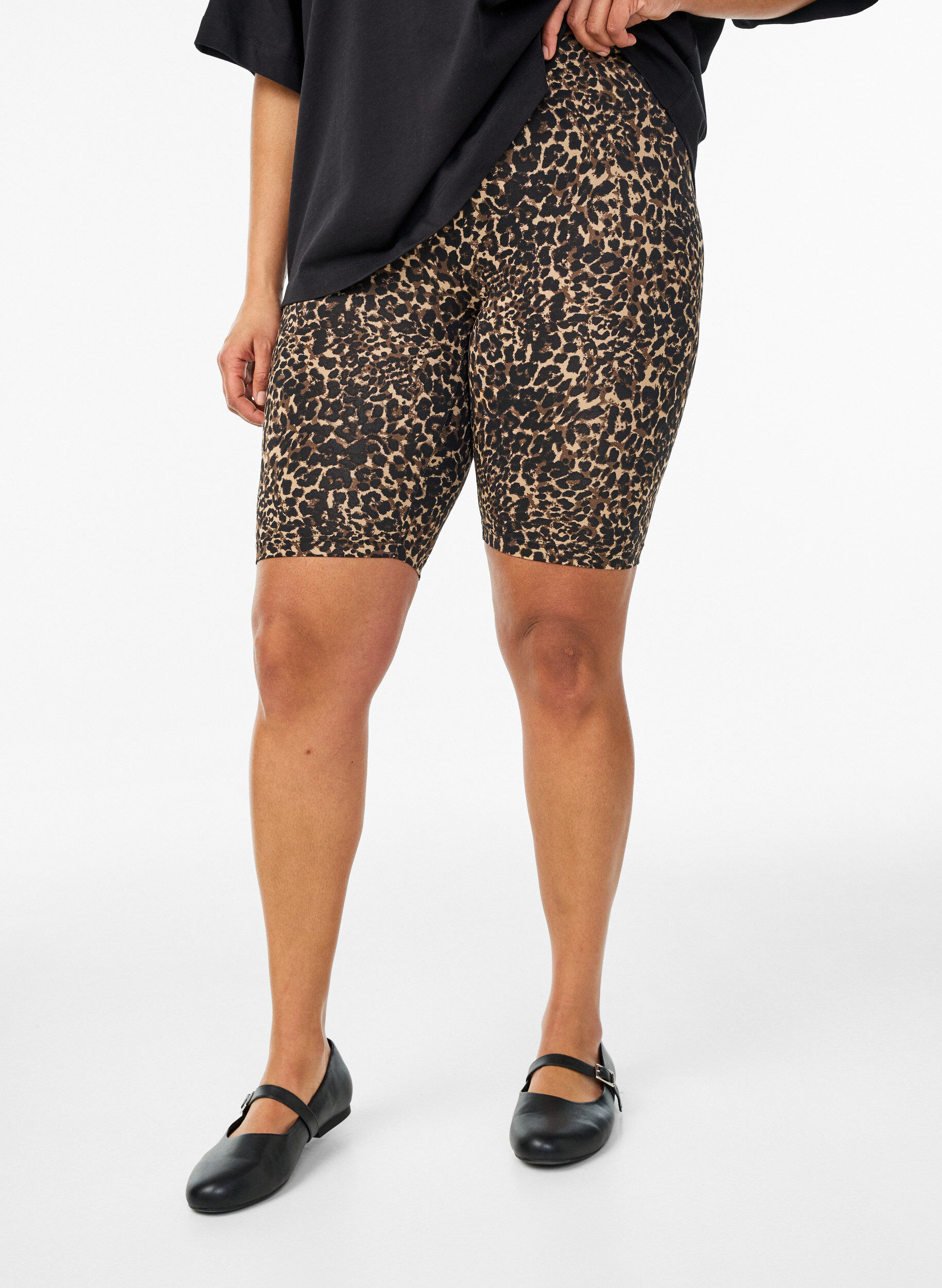 Zizzi2-pack cykelbyxor, Brun, Model image number 3