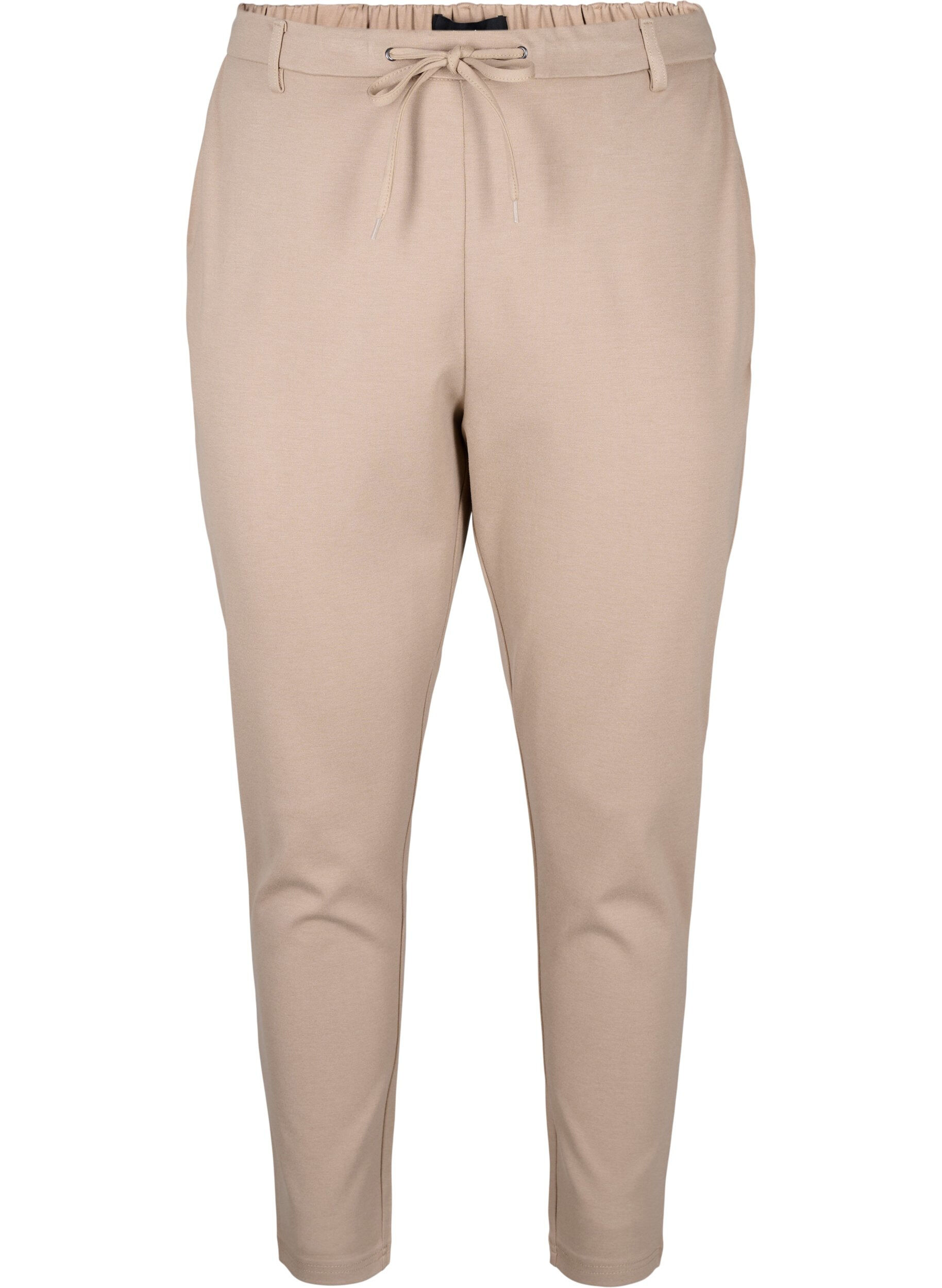 ZizziCroppade Maddison-byxor, Beige, Packshot image number 0