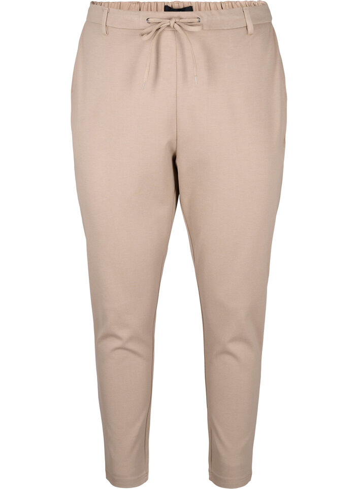 Croppade Maddison-byxor, Beige, Packshot image number 0