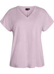 Tr&auml;nings t-shirt med v-ringning och l&ouml;s passform, Lila