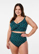 Bikinitopp med prickigt m&ouml;nster och volangdetaljer, Gr&ouml;n, Model image number 1