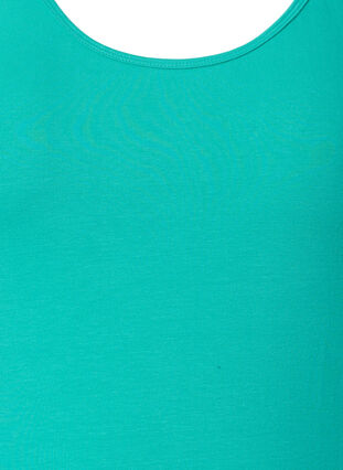 Solid färg bas topp i bomull, Aqua Green, Packshot image number 2