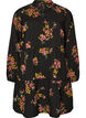 Kl&auml;nning med blommigt tryck och knytning, Svart, Packshot image number 0