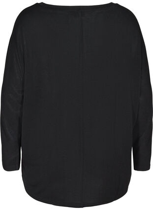 Enfärgad tröja med långa ärmar, Black, Packshot image number 1