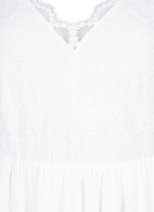 Festklänning med spets och empire-midja, Bright White, Packshot image number 2