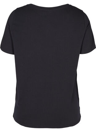 Bomulls t-shirt med nitar, Black , Packshot image number 1