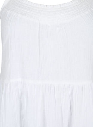 Enkel axelbandsklänning i bomull, Bright White, Packshot image number 2