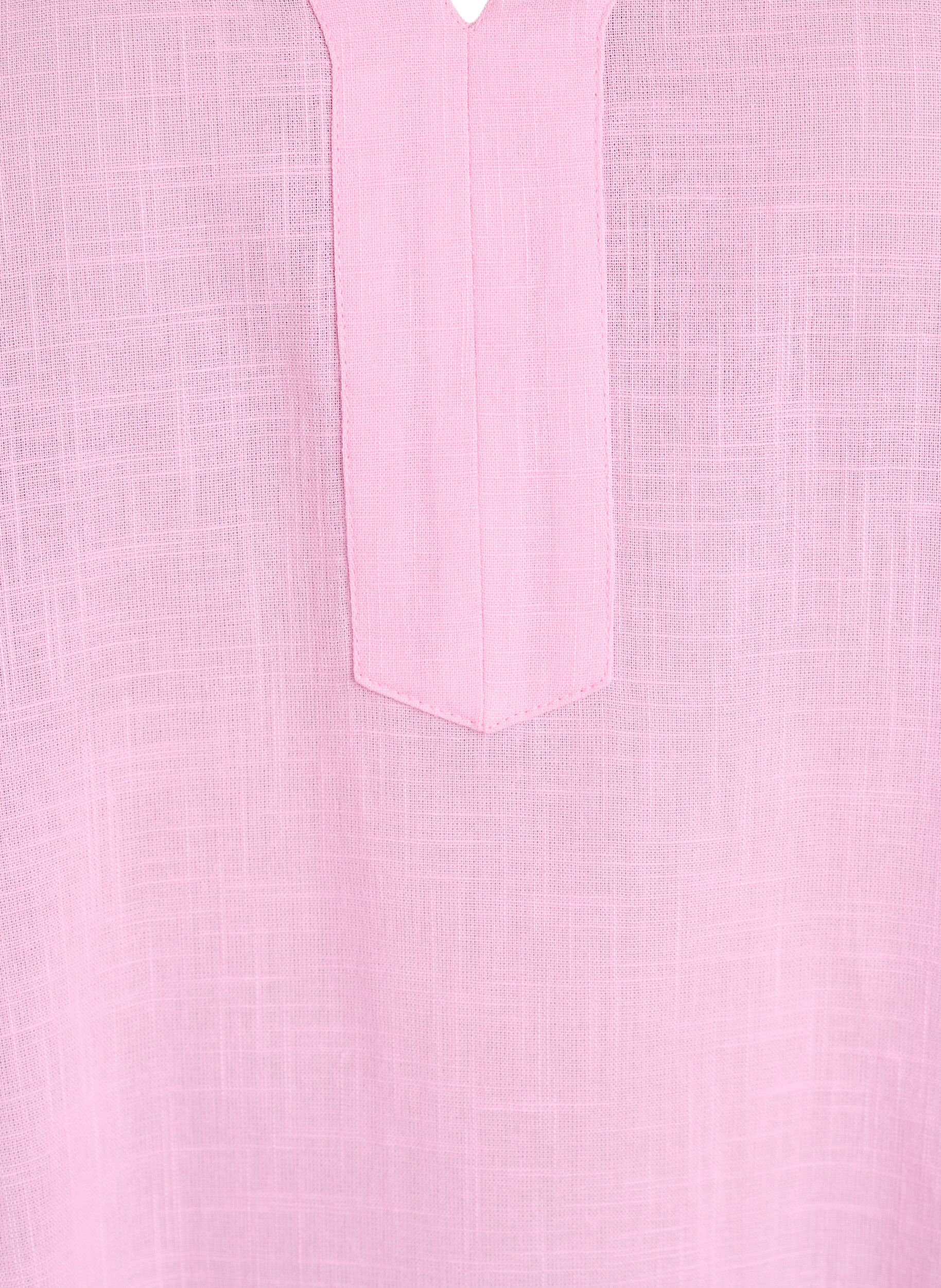 ZizziTunika i bomull med v-ringning, Rosa, Packshot image number 2