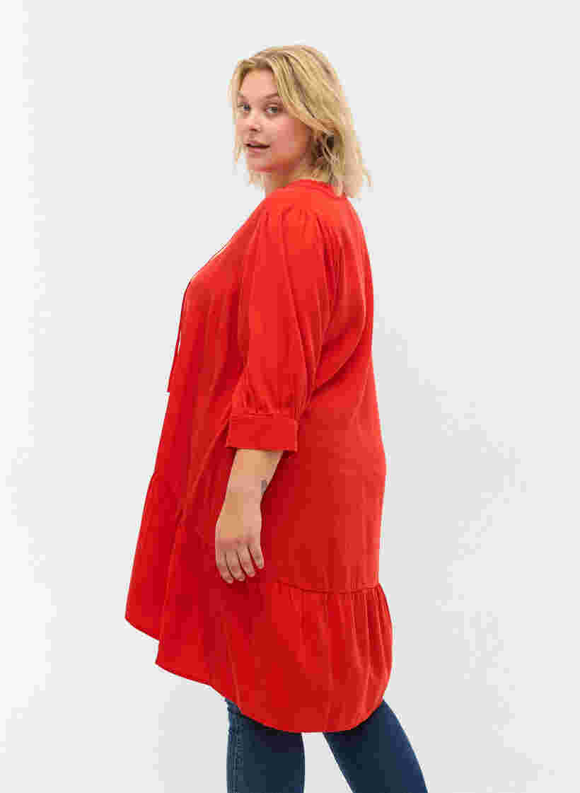 Klänning med 3/4 ärmar, Fiery Red, Model image number 1