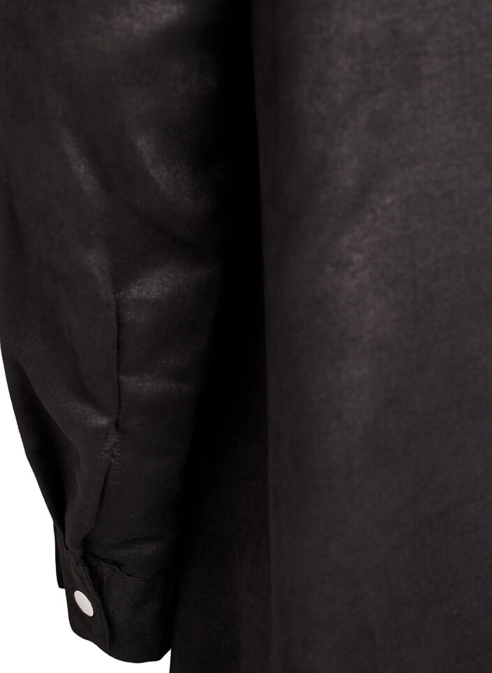 Lång skjorta i mockaimitation med dragkedja, Svart, Packshot image number 3