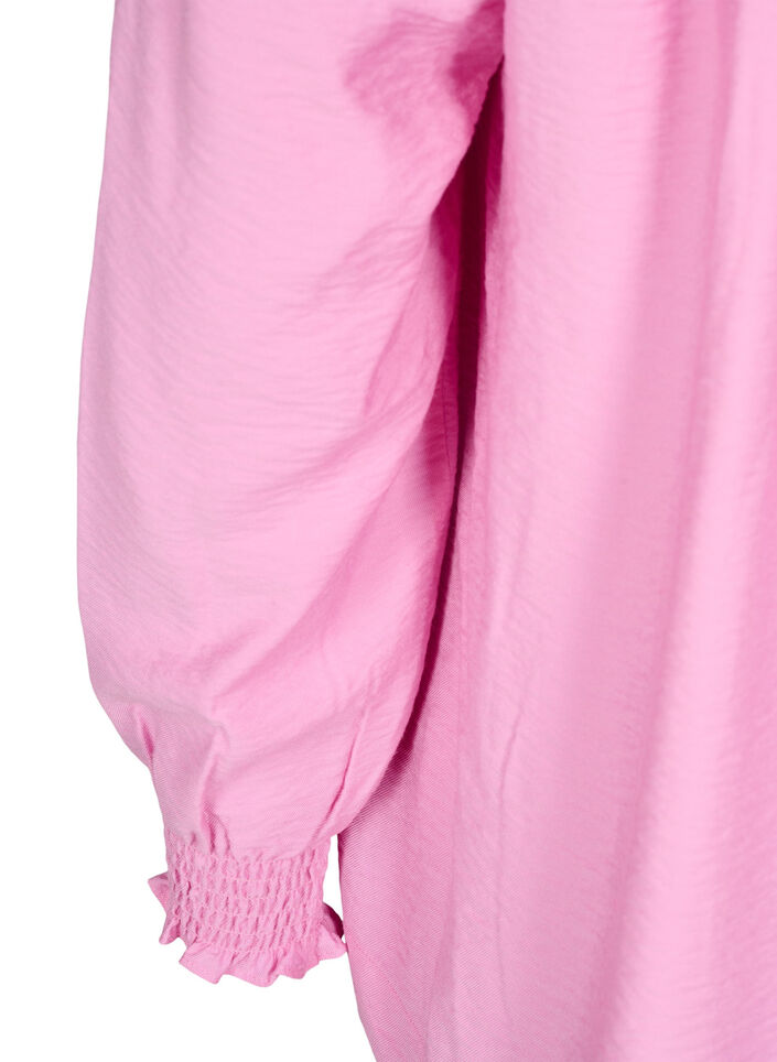 Blus med volangkrage, Rosa, Packshot image number 3