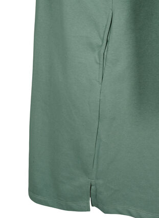 Kortärmad sweatshirtklänning med fickor, Chinois Green, Packshot image number 4