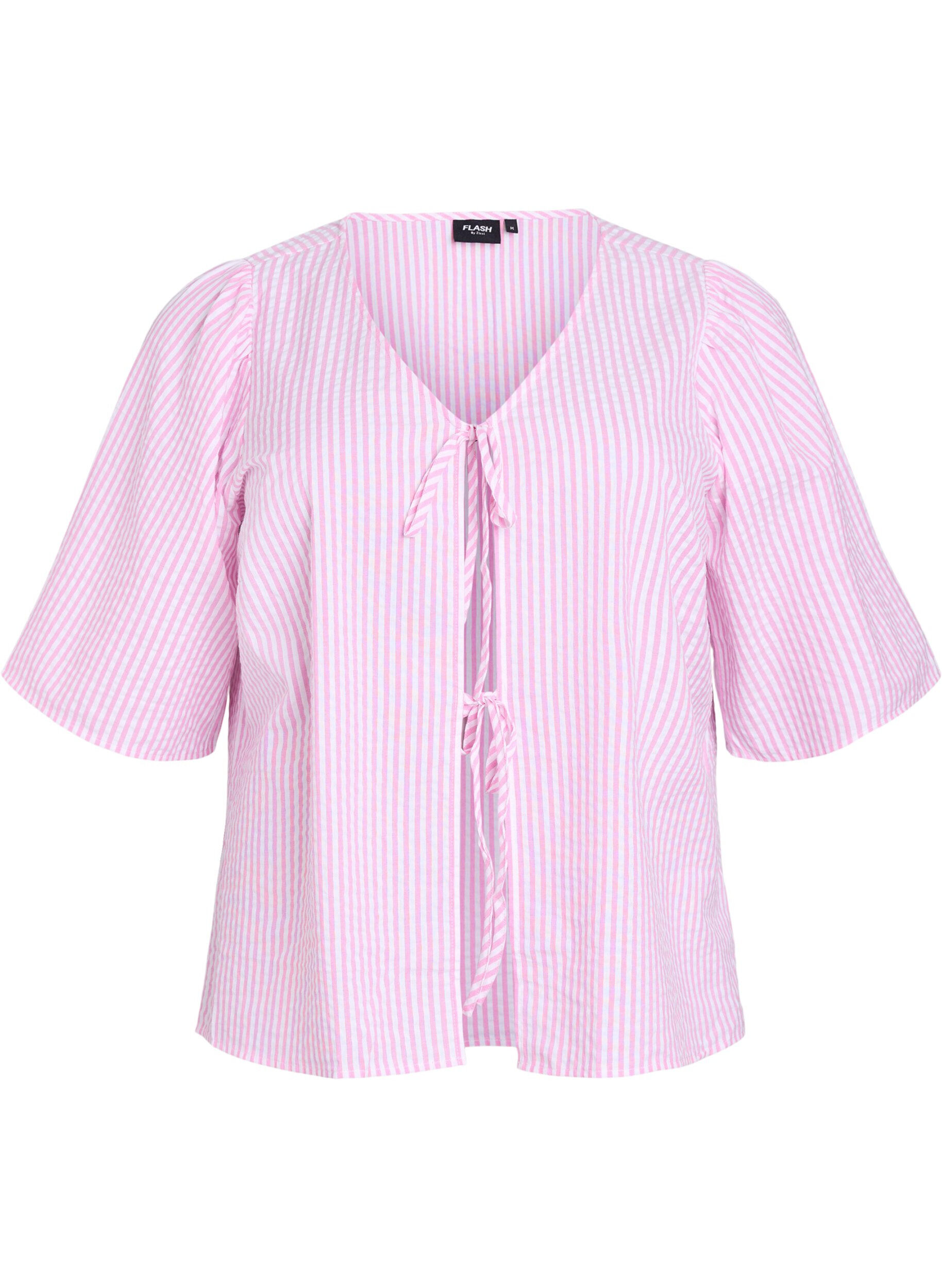 FLASH - Randig blus med rosetter