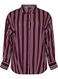 Randig nattskjorta, M&ouml;rk Bordeaux