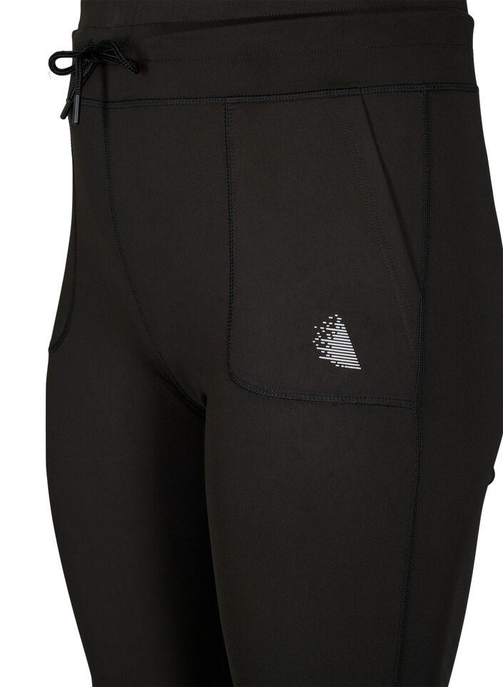 Tight åtsittande träningsshorts med fickor, Svart, Packshot image number 2