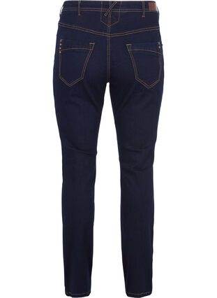 Slim fit Vilma jeans med hög midja, Dk blue rinse, Packshot image number 1