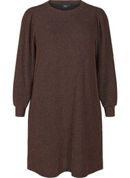 Klänning med sicksackmönster och glitter, Copper ZigZagShimmer