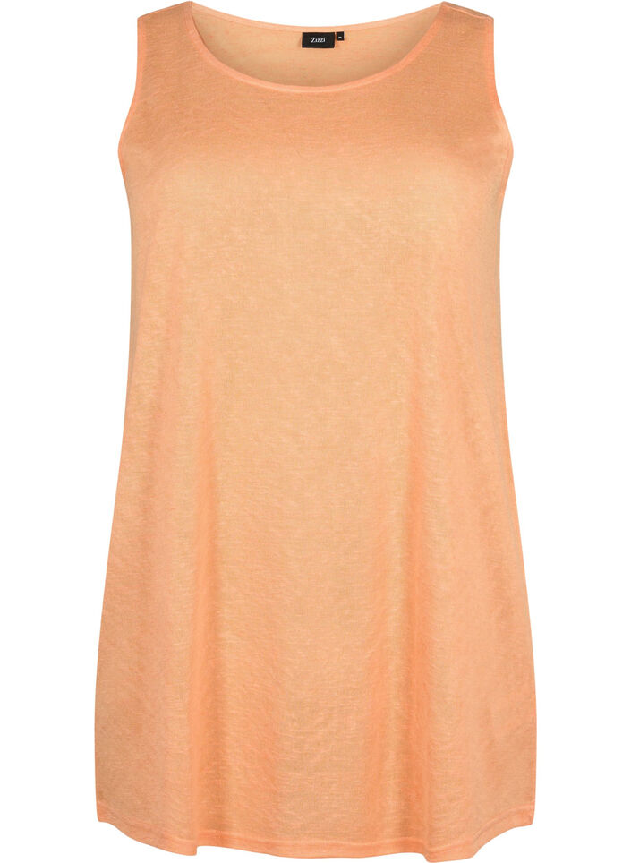 Topp med struktur och rund hals, Mock Orange, Packshot image number 0