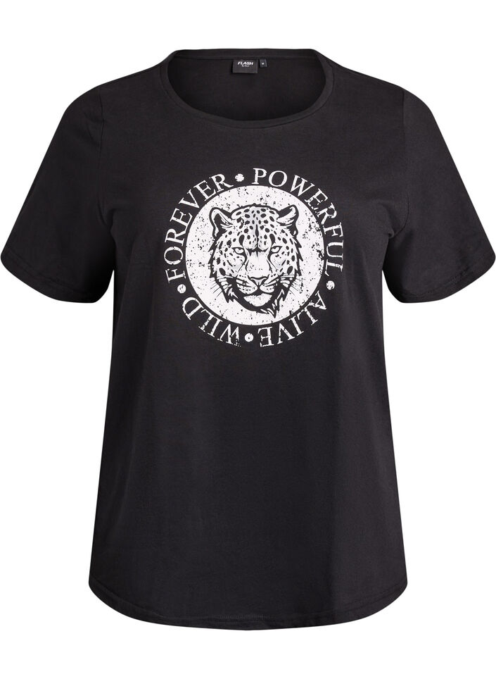 T-shirt med tryck, Svart, Packshot image number 0