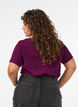 T-shirt i ekologisk bomull med velourtext, Lila, Model image number 2
