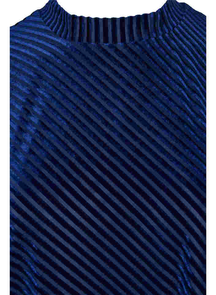 Klänning i velour med strukturmönster, Evening Blue, Packshot image number 2