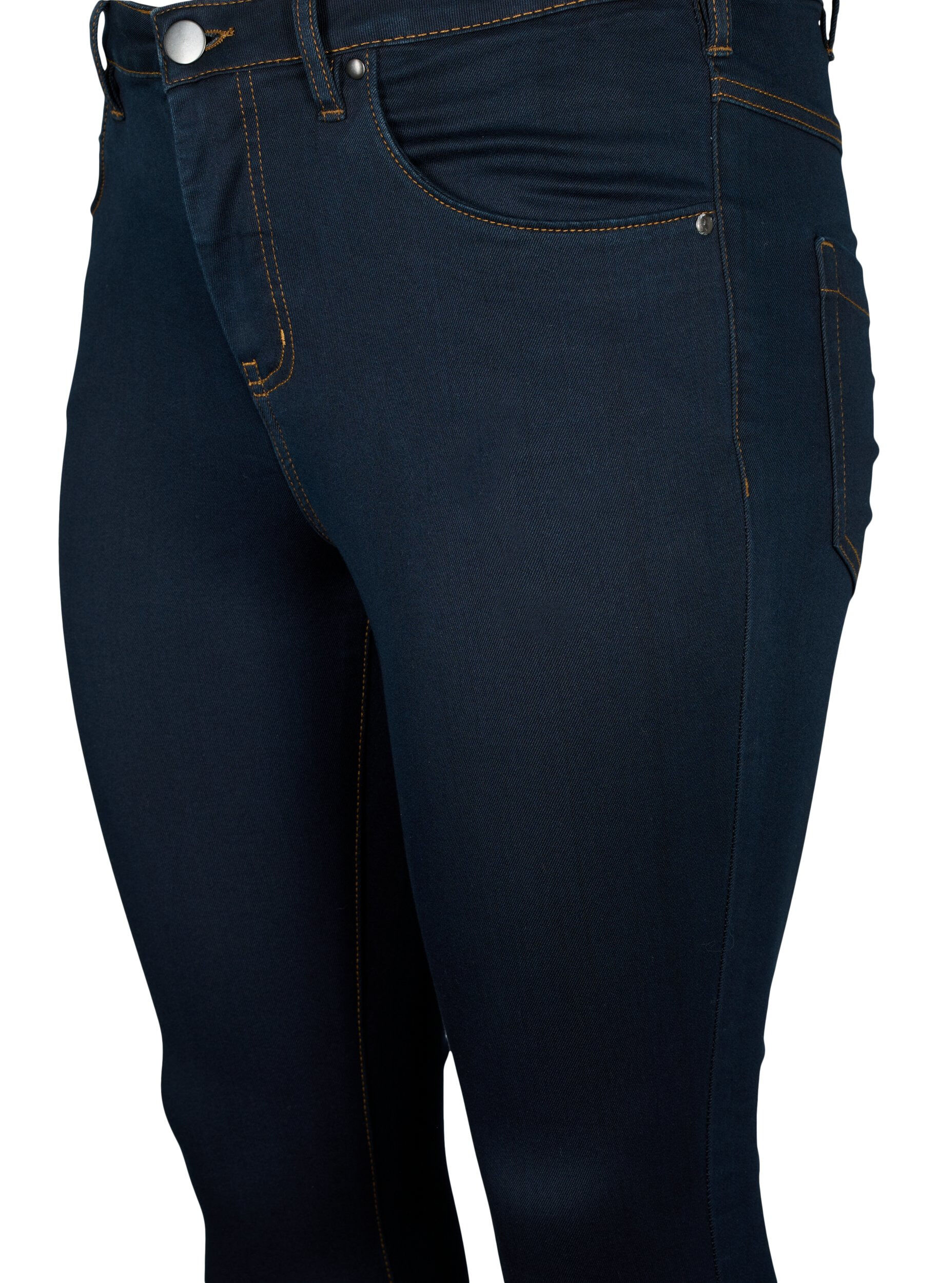 Zizzi Super slim Amy jeans med h&ouml;g midja, Tobacco Un, Packshot image number 2