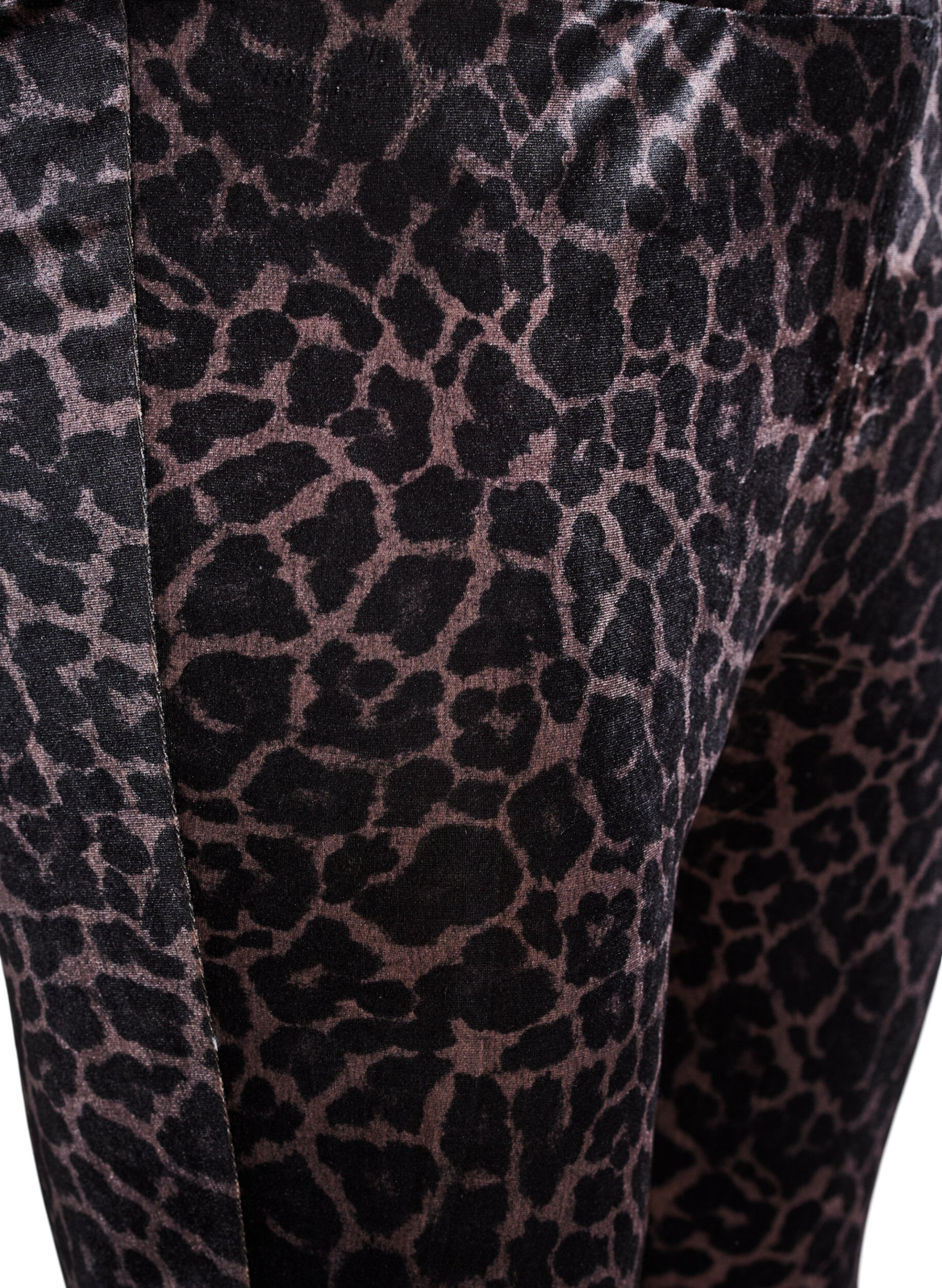 Zizzi Leggings i velour med leopardm&ouml;nster, Brun, Packshot image number 2