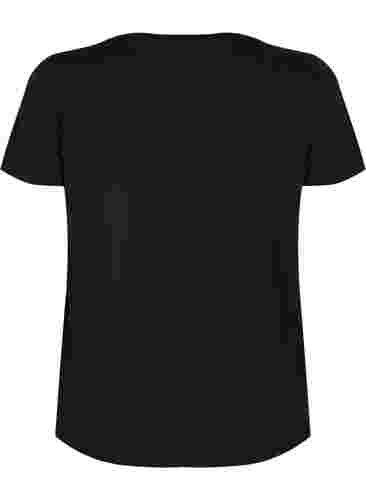  T-shirt till träning med print, Black w. White, Packshot image number 1