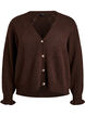 Cardigan med harlekinm&ouml;nster och v-ringning, Brun, Packshot image number 0