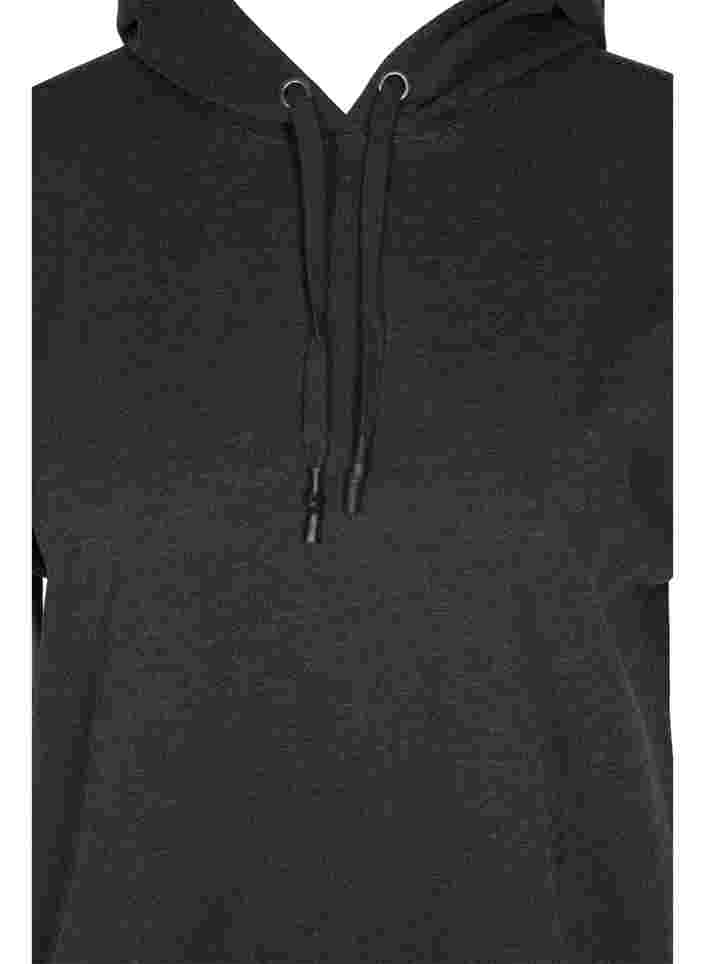 Sweatshirtklänning med huva och korta ärmar, Black DGM ASS, Packshot image number 2