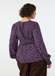 Blus med smock upptill och blommigt m&ouml;nster, Bl&aring;, Model image number 1