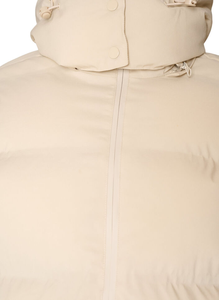 Kort pufferjacka med avtagbar huva, Vanilla, Packshot image number 2