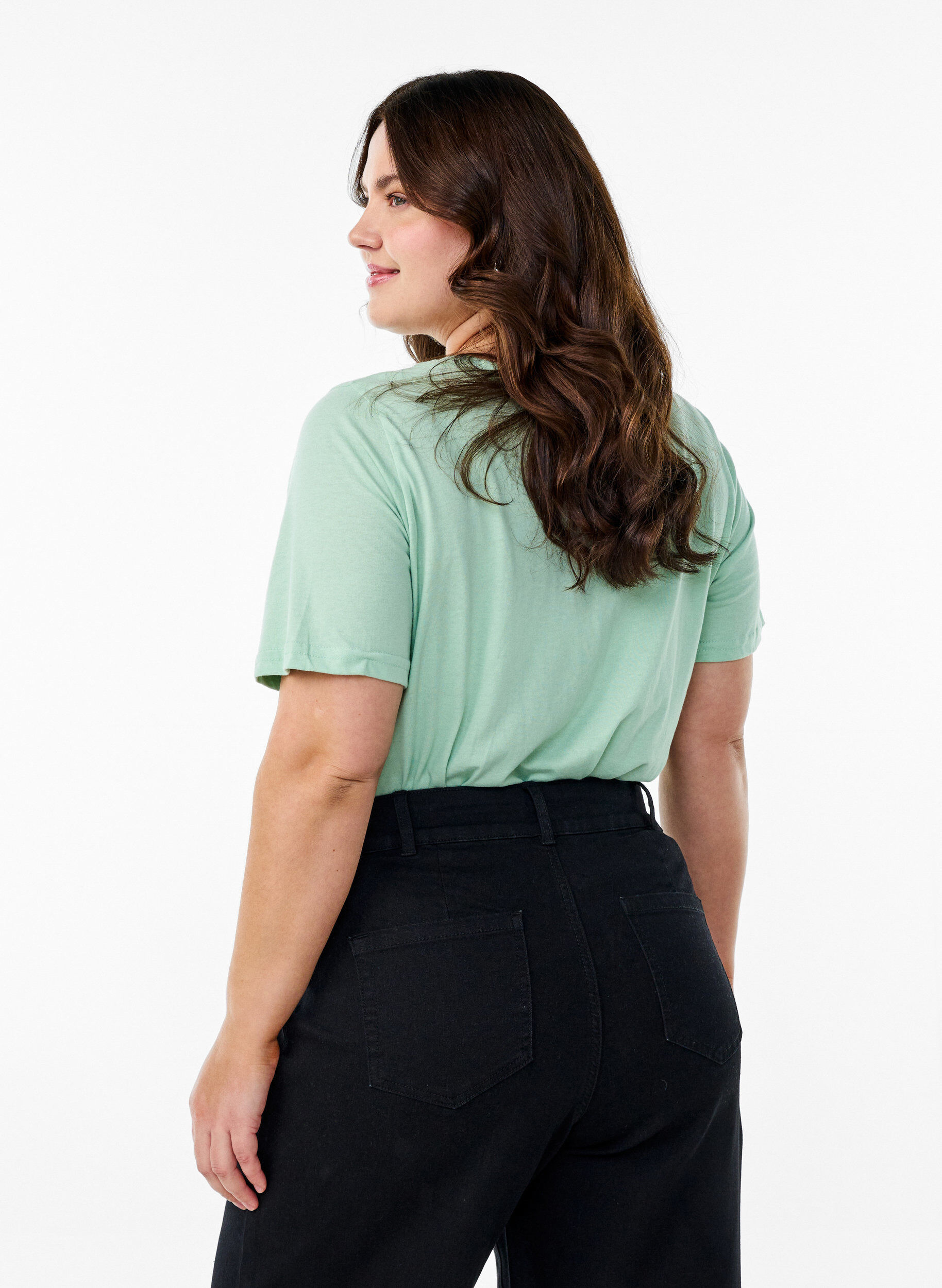 Zizzi FLASH - T-shirt med tryck, Gr&ouml;n, Model image number 2