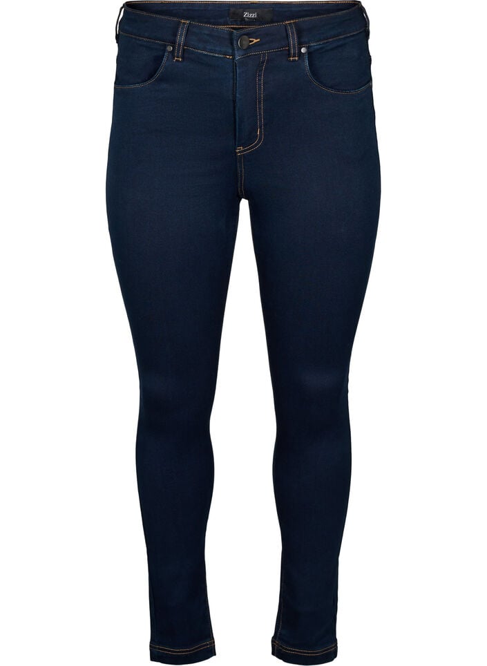 Super slim Amy jeans med h&ouml;g midja, Unwashed, Packshot image number 0