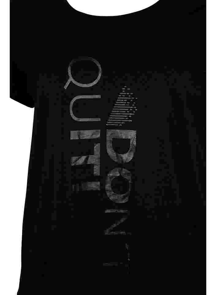  T-shirt till träning med print, Black Don't Quit , Packshot image number 2