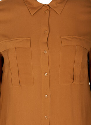 Viskosskjorta med bröstfickor, Argan Oil, Packshot image number 2
