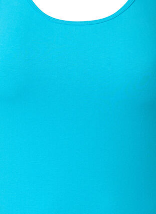 Solid färg bas topp i bomull, Blue Atoll, Packshot image number 2