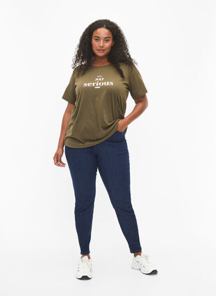 T-shirt från FLASH med tryck, Ivy Green, Model image number 2