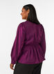 Glansig blus i viskos med peplumeffekt, Lila, Model image number 2